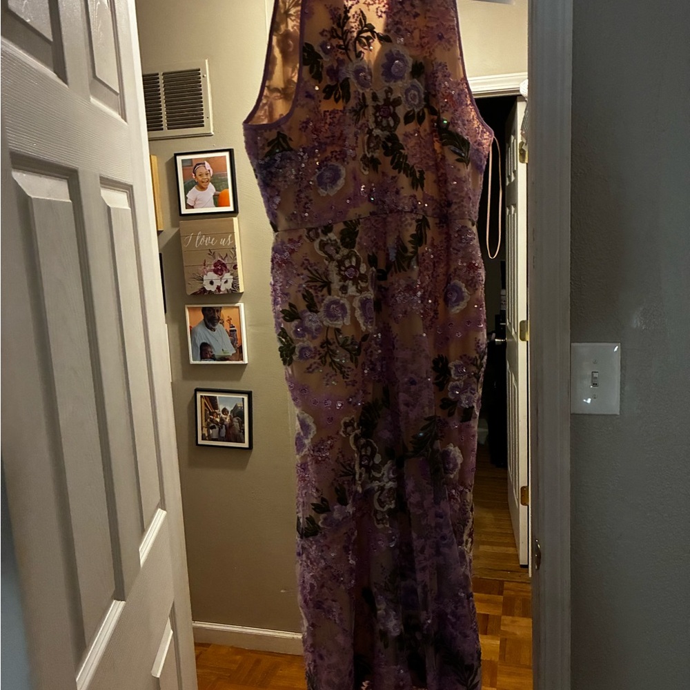 Chic Lavender Floral Backless Dress